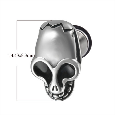 1 tk Kirurgilisest terasest pealuu Unisex Ear Stud Deemon Skeleton Kõrvarõngad Meeste/Naiste Hiphop Stiilis Allergiat vältivad Kõrva augustamine Ehted