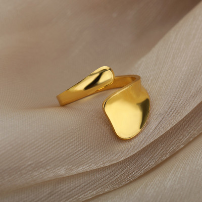 Modes opāls pirkstu gredzeni sievietēm, nerūsējošā tērauda regulējams pāris ģeometrisks gredzens rokām darināts estētisks rotaslietas dāvana Anillos