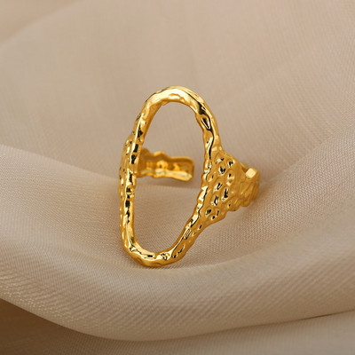 Modes opāls pirkstu gredzeni sievietēm, nerūsējošā tērauda regulējams pāris ģeometrisks gredzens rokām darināts estētisks rotaslietas dāvana Anillos