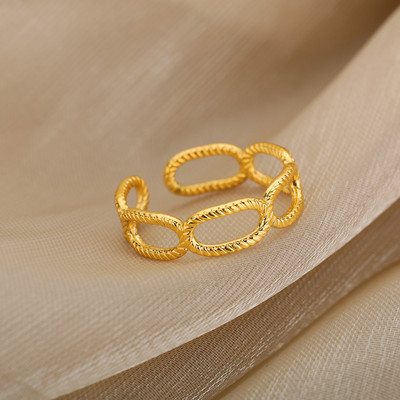 Modes opāls pirkstu gredzeni sievietēm, nerūsējošā tērauda regulējams pāris ģeometrisks gredzens rokām darināts estētisks rotaslietas dāvana Anillos