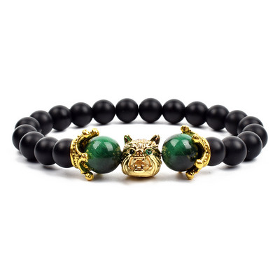 Vikingu Vilka galvas šarmu rokassprādzes Dziedinošā Enerģijas Akmens Dabīgais Tīģera Acs Krelles Melnas Matētas Rokassprādzes Vīriešu Pulsera Roku Rotaslietas