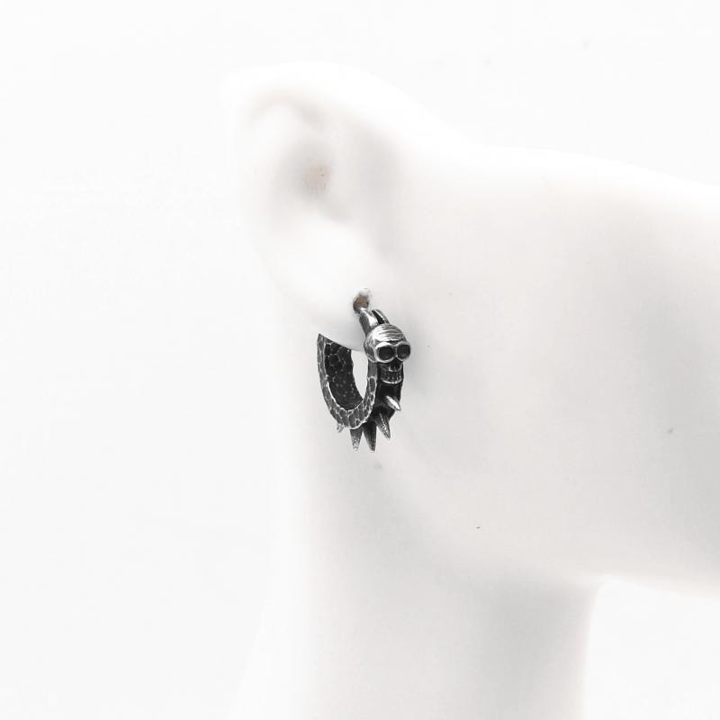 Vintage Μαύρο Skull Awl Στρογγυλά Σκουλαρίκια Αγόρια Υποαλλεργικά Ανδρικά Σκουλαρίκια Gothic Biker Punk Hip Hop Rock Trend Κοσμήματα Δώρο