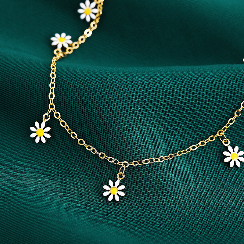 Elegantne karikakra lilleline jalavõru käsitsi valmistatud pärlketiga jalavõrudega naistele Suvised rannasandaalid Aksessuaarid Käevõru jalas