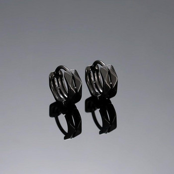 Мъжки модни триизмерни геометрични обеци за мъже Двупластова обеца Обеца от неръждаема стомана Хип-хоп Пънк бижута