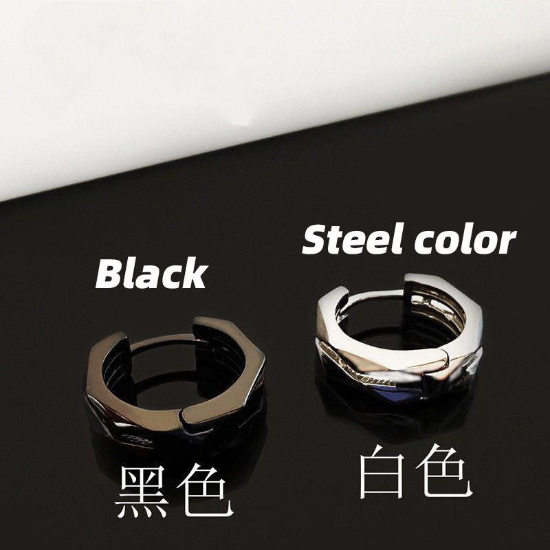 Férfi divat háromdimenziós geometrikus férfi fülbevalók kétrétegű fülbevaló rozsdamentes acél fülbevaló hip-hop punk ékszerek