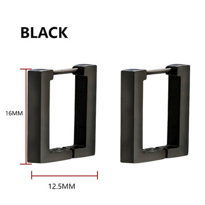 Modes melni stīpiņu auskari vīriešiem minimālisma ģeometriski taisnstūrveida sešstūra trīsstūra pentagrammas kvadrātveida stīpas auskari vīriešiem rotaslietas