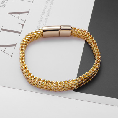 Ανδρικό μονόχρωμο μονόχρωμο, κυρίαρχο ασπρόμαυρο βραχιόλι από ανοξείδωτο ατσάλι