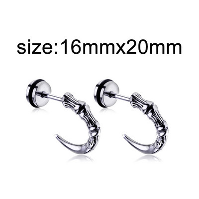 1 paar gooti musta terasevärvi naljakad keeratavad kõrvarõngad meestele/naistele ümara palliga koonuse otsaga roostevabast terasest ehted