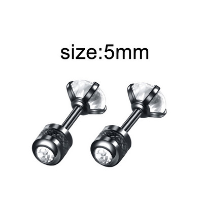 1 paar gooti musta terasevärvi naljakad keeratavad kõrvarõngad meestele/naistele ümara palliga koonuse otsaga roostevabast terasest ehted