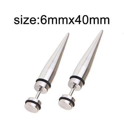 1 paar gooti musta terasevärvi naljakad keeratavad kõrvarõngad meestele/naistele ümara palliga koonuse otsaga roostevabast terasest ehted