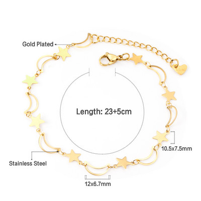 LUXUKISSKIDS jalavõrud naisele roostevabast terasest kullavärvi Bohemia tutt jalavõru Süda Kuu Star Cross Charms jalavõrud tüdrukutele