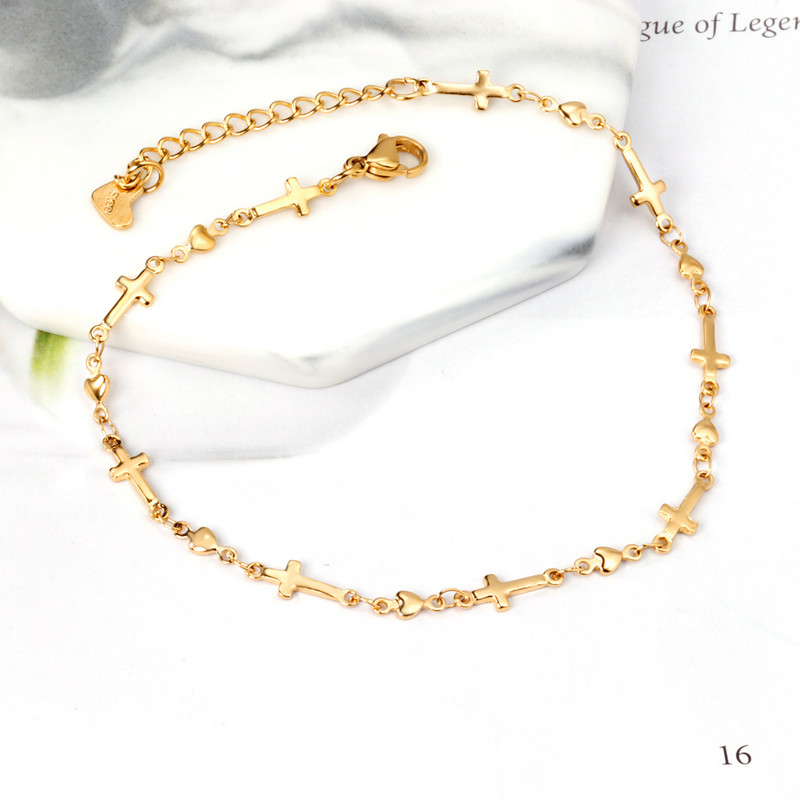 LUXUKISSKIDS jalavõrud naisele roostevabast terasest kullavärvi Bohemia tutt jalavõru Süda Kuu Star Cross Charms jalavõrud tüdrukutele