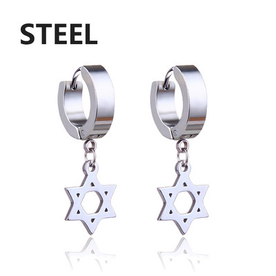 2 τμχ Σκουλαρίκια σταυρού αυτιού από ανοξείδωτο ατσάλι για άνδρες και γυναίκες Πανκ σκουλαρίκια μαύρου χόνδρου Δώρα κοσμήματα χιπ χοπ ροκ Round Street