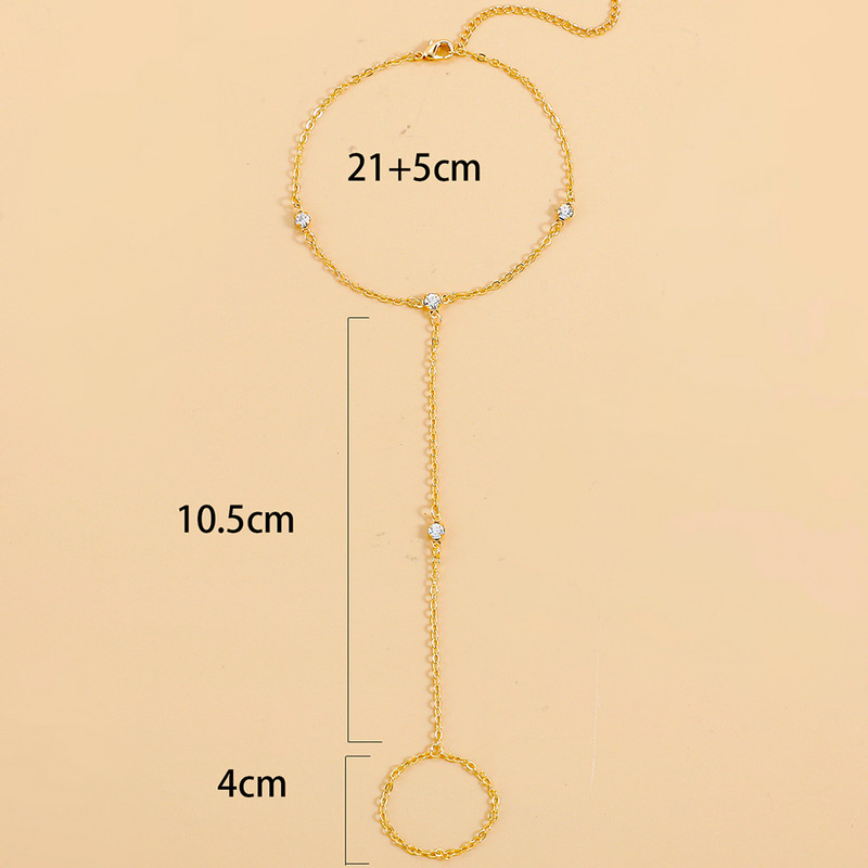 Moodne läikiv kristallist jalavõru naistele kullatud metallist kett pahkluu käevõru Ühendatud varbavõrud paljajalu sandaalid rannaehted