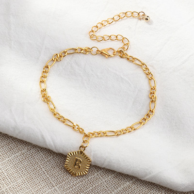 Potīšu rokassprādzes sievietēm Vienkāršas angļu alfabēta kulonu pēdu rotaslietas, gotu aksesuāri, kubas saites potīšu ķēdes ballīte 2023