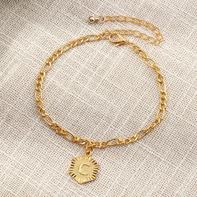 Potīšu rokassprādzes sievietēm Vienkāršas angļu alfabēta kulonu pēdu rotaslietas, gotu aksesuāri, kubas saites potīšu ķēdes ballīte 2023