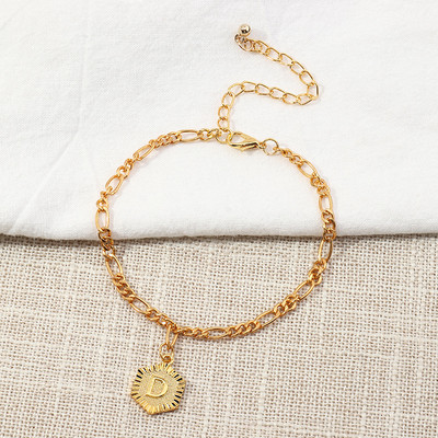 Potīšu rokassprādzes sievietēm Vienkāršas angļu alfabēta kulonu pēdu rotaslietas, gotu aksesuāri, kubas saites potīšu ķēdes ballīte 2023