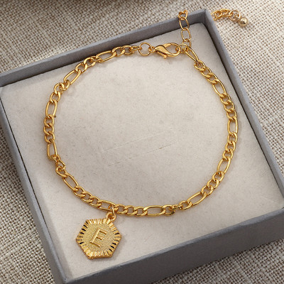 Potīšu rokassprādzes sievietēm Vienkāršas angļu alfabēta kulonu pēdu rotaslietas, gotu aksesuāri, kubas saites potīšu ķēdes ballīte 2023