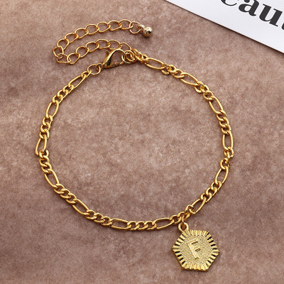 Potīšu rokassprādzes sievietēm Vienkāršas angļu alfabēta kulonu pēdu rotaslietas, gotu aksesuāri, kubas saites potīšu ķēdes ballīte 2023