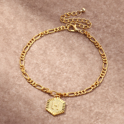 Potīšu rokassprādzes sievietēm Vienkāršas angļu alfabēta kulonu pēdu rotaslietas, gotu aksesuāri, kubas saites potīšu ķēdes ballīte 2023