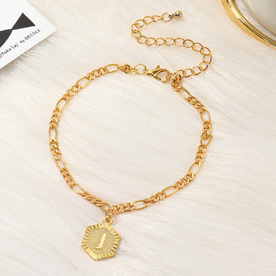 Potīšu rokassprādzes sievietēm Vienkāršas angļu alfabēta kulonu pēdu rotaslietas, gotu aksesuāri, kubas saites potīšu ķēdes ballīte 2023