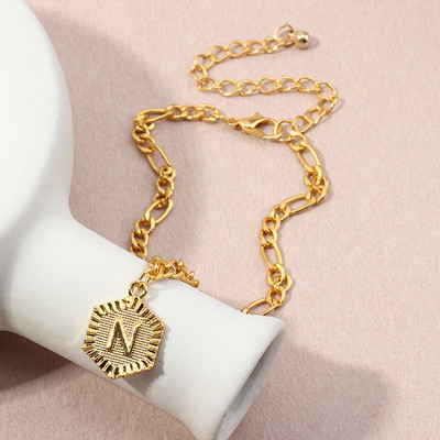 Potīšu rokassprādzes sievietēm Vienkāršas angļu alfabēta kulonu pēdu rotaslietas, gotu aksesuāri, kubas saites potīšu ķēdes ballīte 2023