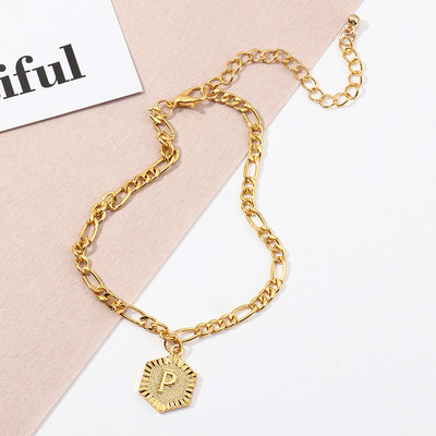 Potīšu rokassprādzes sievietēm Vienkāršas angļu alfabēta kulonu pēdu rotaslietas, gotu aksesuāri, kubas saites potīšu ķēdes ballīte 2023