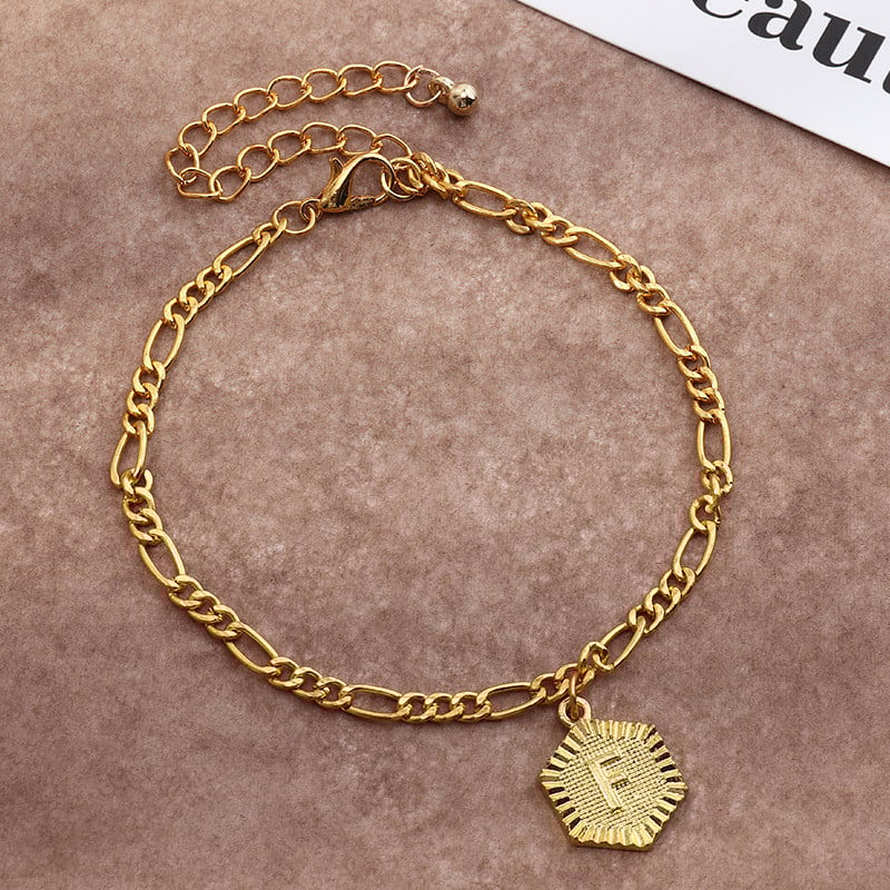 Potīšu rokassprādzes sievietēm Vienkāršas angļu alfabēta kulonu pēdu rotaslietas, gotu aksesuāri, kubas saites potīšu ķēdes ballīte 2023