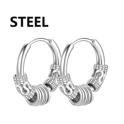 2 vnt Punk vyriški nerūdijančio plieno auskarai su lanku moterims Hip Hop Totem auskarai vyrams Auskarai Gothic Ear Stud Juvelyrika vakarėlio dovana