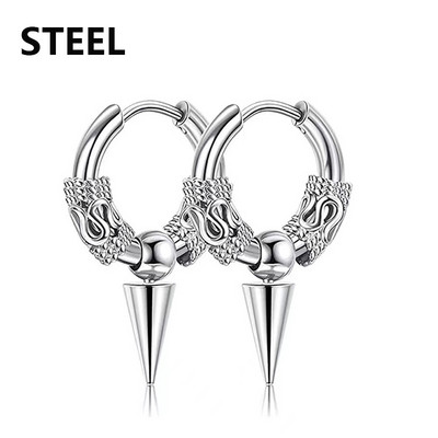 2 vnt Punk vyriški nerūdijančio plieno auskarai su lanku moterims Hip Hop Totem auskarai vyrams Auskarai Gothic Ear Stud Juvelyrika vakarėlio dovana