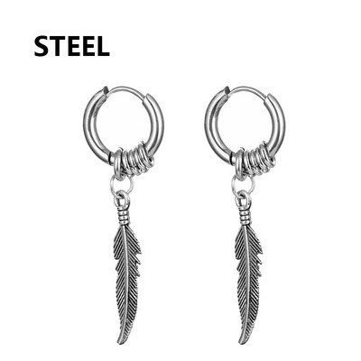 2 vnt Punk vyriški nerūdijančio plieno auskarai su lanku moterims Hip Hop Totem auskarai vyrams Auskarai Gothic Ear Stud Juvelyrika vakarėlio dovana