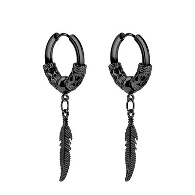2 vnt Punk vyriški nerūdijančio plieno auskarai su lanku moterims Hip Hop Totem auskarai vyrams Auskarai Gothic Ear Stud Juvelyrika vakarėlio dovana