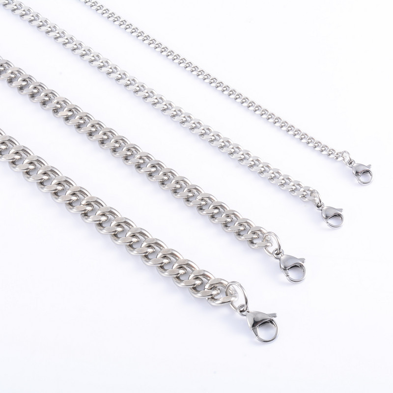 Meeste veekindel roostevabast terasest kuuba kett käevõru Kvaliteetne hõbedase värvi käevõru ehtetarvikud käte ja jalgade kingituseks