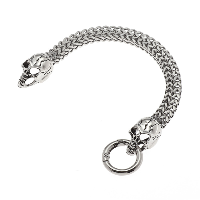 Klasiskā panka stila meža karalis, vīriešu nerūsējošā tērauda sieta ķēdes rokassprādze Roka bruņinieku rotaslietas dāvana