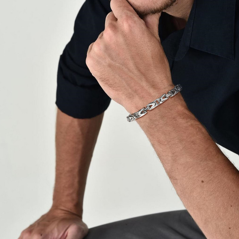 Mprainbow Elegantne narukvice u obliku slova V za muškarce i dječake, visokokvalitetne vodootporne narukvice s lančićima, nakit od nehrđajućeg čelika, poklon