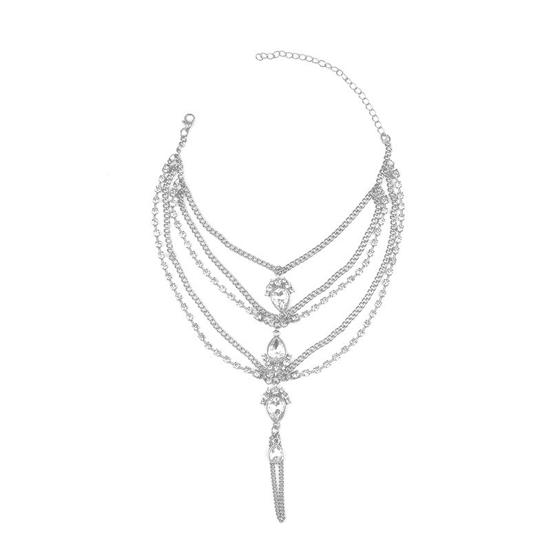 Bohemia Ethnic Style Πολυστρωματική Μεταλλική Αλυσίδα Δαχτυλίδι Δαχτυλίδι Βραχίονες Καλοκαιρινής Παραλίας Γυναικεία Κοσμήματα Κρυστάλλινο Νερό Σταγόνα Γυναικεία