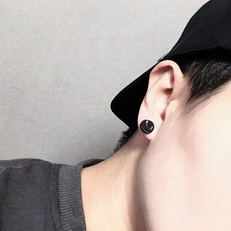 Moodsad titaanist ümmargused koogist kõrvarõngad meestele naistele naeratus halloweeni kõrvitsa peaga kõrvarõngad roostevabast terasest ehted kurja silm