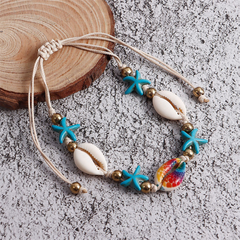 6 Styles Shell Starfish potītes Sievietēm Kāju Rotaslietas Vasaras Baskāju Rokassprādze Potīte Kāja Potītes Siksna Bohēmijas aksesuāri