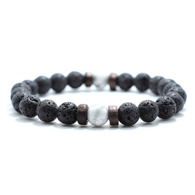 Noter Antikne perle od prirodnog kamena Lava narukvica šarm drvena muška mala narukvica Homme joga meditacija nakit dodaci Pulsera