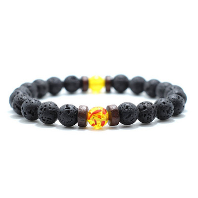 Noter Antikne perle od prirodnog kamena Lava narukvica šarm drvena muška mala narukvica Homme joga meditacija nakit dodaci Pulsera