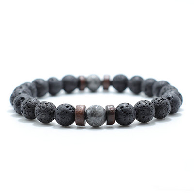 Noter Antikne perle od prirodnog kamena Lava narukvica šarm drvena muška mala narukvica Homme joga meditacija nakit dodaci Pulsera