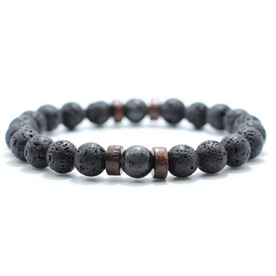 Noter Antikne perle od prirodnog kamena Lava narukvica šarm drvena muška mala narukvica Homme joga meditacija nakit dodaci Pulsera