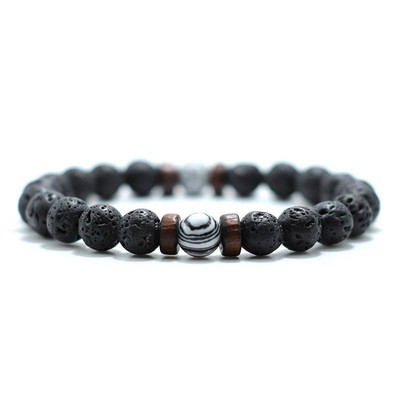 Noter Antikne perle od prirodnog kamena Lava narukvica šarm drvena muška mala narukvica Homme joga meditacija nakit dodaci Pulsera