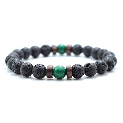 Noter Antikne perle od prirodnog kamena Lava narukvica šarm drvena muška mala narukvica Homme joga meditacija nakit dodaci Pulsera