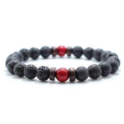Noter Antikne perle od prirodnog kamena Lava narukvica šarm drvena muška mala narukvica Homme joga meditacija nakit dodaci Pulsera