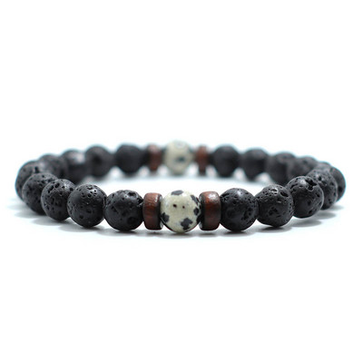 Noter Antikne perle od prirodnog kamena Lava narukvica šarm drvena muška mala narukvica Homme joga meditacija nakit dodaci Pulsera