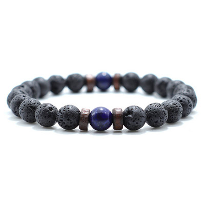 Noter Antikne perle od prirodnog kamena Lava narukvica šarm drvena muška mala narukvica Homme joga meditacija nakit dodaci Pulsera