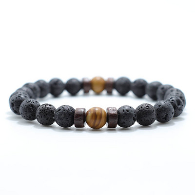 Noter Antikne perle od prirodnog kamena Lava narukvica šarm drvena muška mala narukvica Homme joga meditacija nakit dodaci Pulsera