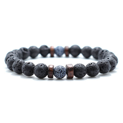 Noter Antikne perle od prirodnog kamena Lava narukvica šarm drvena muška mala narukvica Homme joga meditacija nakit dodaci Pulsera