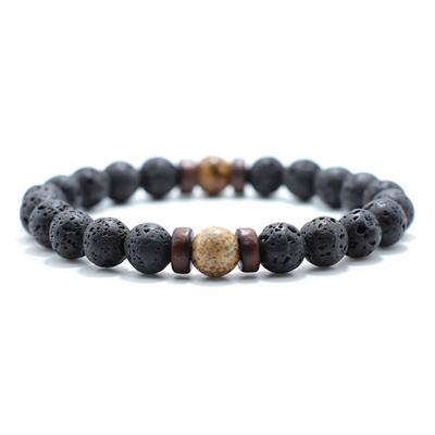 Noter Antikne perle od prirodnog kamena Lava narukvica šarm drvena muška mala narukvica Homme joga meditacija nakit dodaci Pulsera